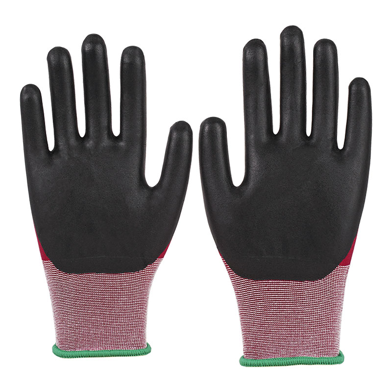 21 Guage Nylon Gloves Ultra Fine Foaming Wine Red