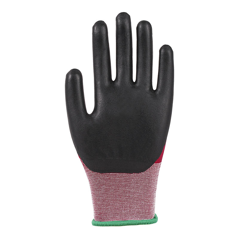 21 Guage Ultra Fine Foaming Wine Red Nylon Latex Gloves