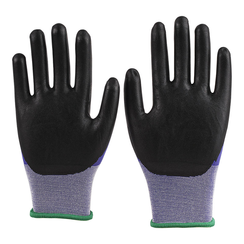 21 Guage Nylon Gloves Ultra Fine Foaming Blue