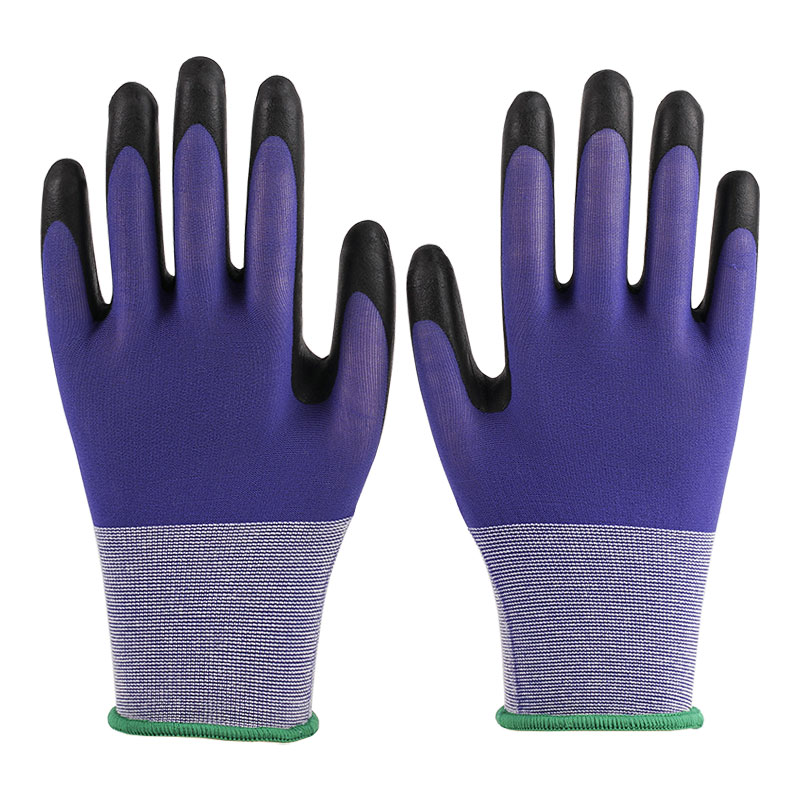 21 Guage Nylon Gloves Ultra Fine Foaming Blue