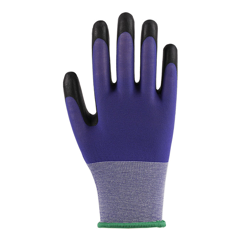 21 Guage Ultra Fine Foaming Blue Nylon Latex Gloves