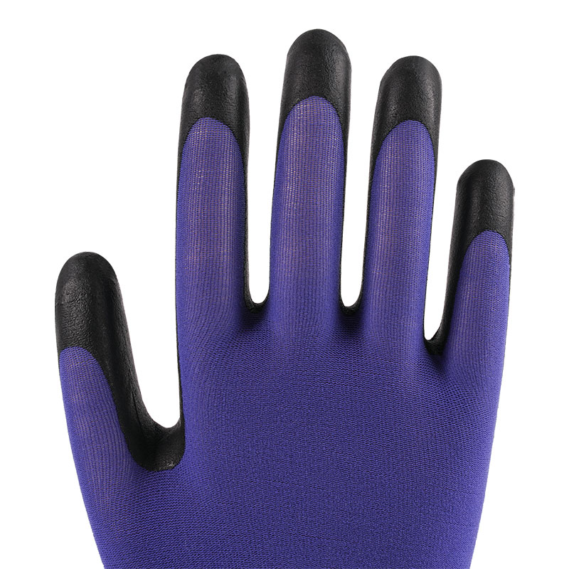 21 Guage Ultra Fine Foaming Blue Nylon Latex Gloves