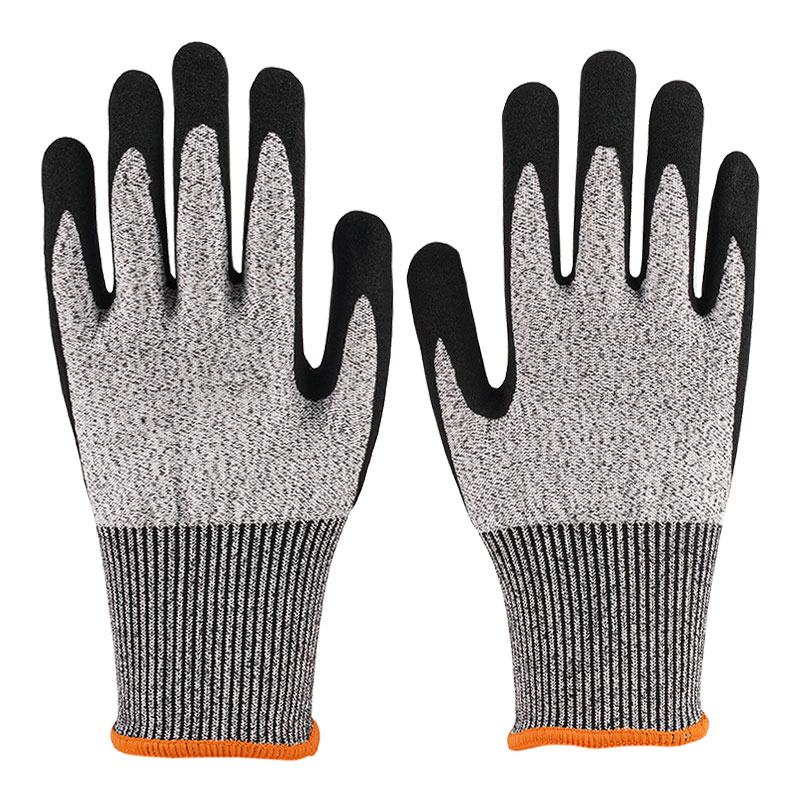 13 Guage Heather Grey Nitrile Gloves A5