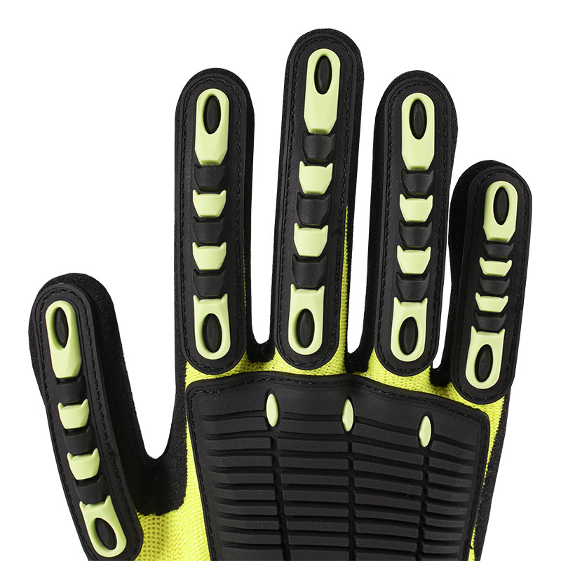 13 Guage Fluorescent Yellow Anti-impact Gloves A5