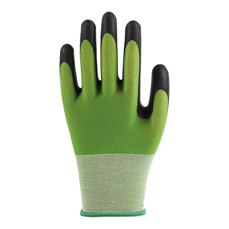 21 Guage Nylon Gloves Ultra Fine Foaming Green