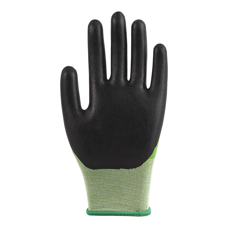 21 Guage Nylon Gloves Ultra Fine Foaming Green