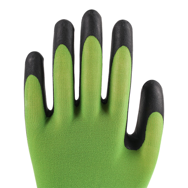 21 Guage Nylon Gloves Ultra Fine Foaming Green