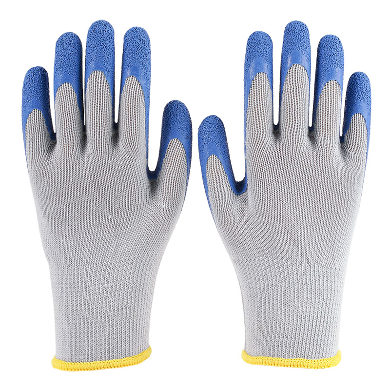 10 Guage Polyester Latex Wrinkled Gloves