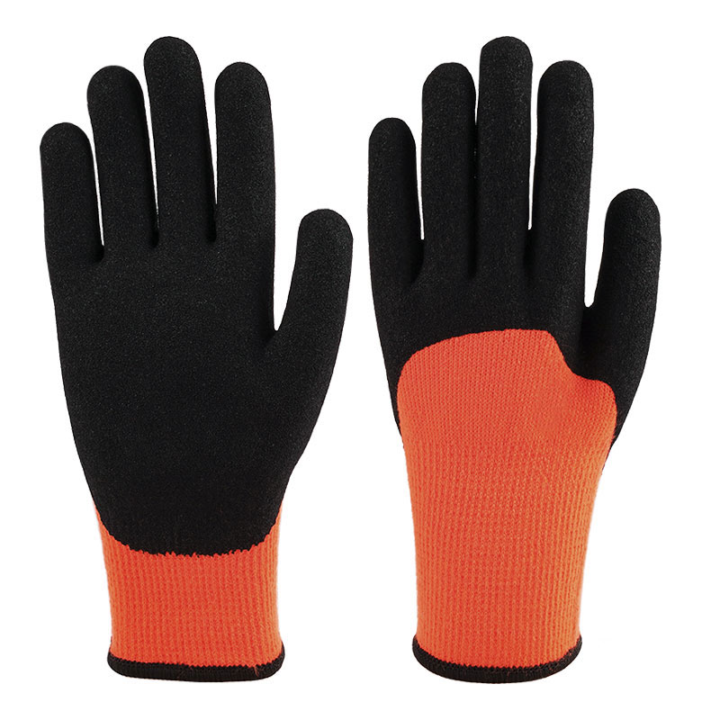 10 Guage Terry Nitrile 3/4 Dipped Matte Orange Red Gloves