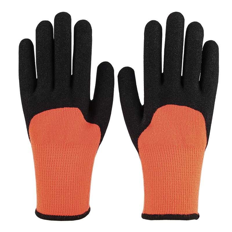 10 Guage Terry Nitrile 3/4 Dipped Matte Orange Red Gloves