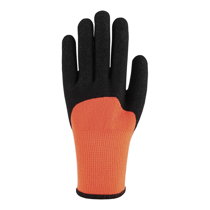 10 Guage Terry Nitrile 3/4 Dipped Matte Orange Red Gloves