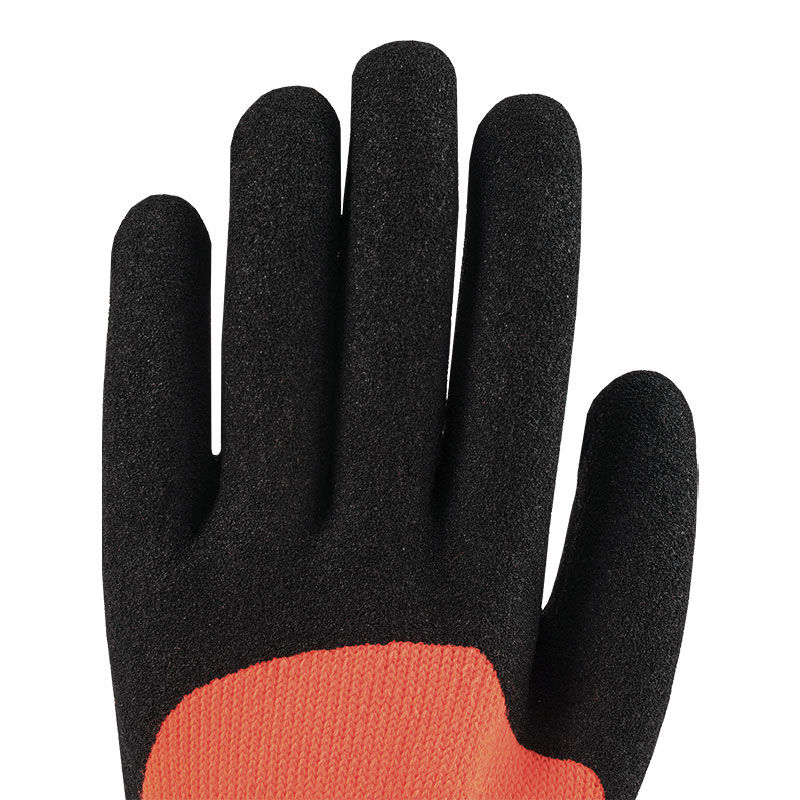 10 Guage Terry Nitrile 3/4 Dipped Matte Orange Red Gloves