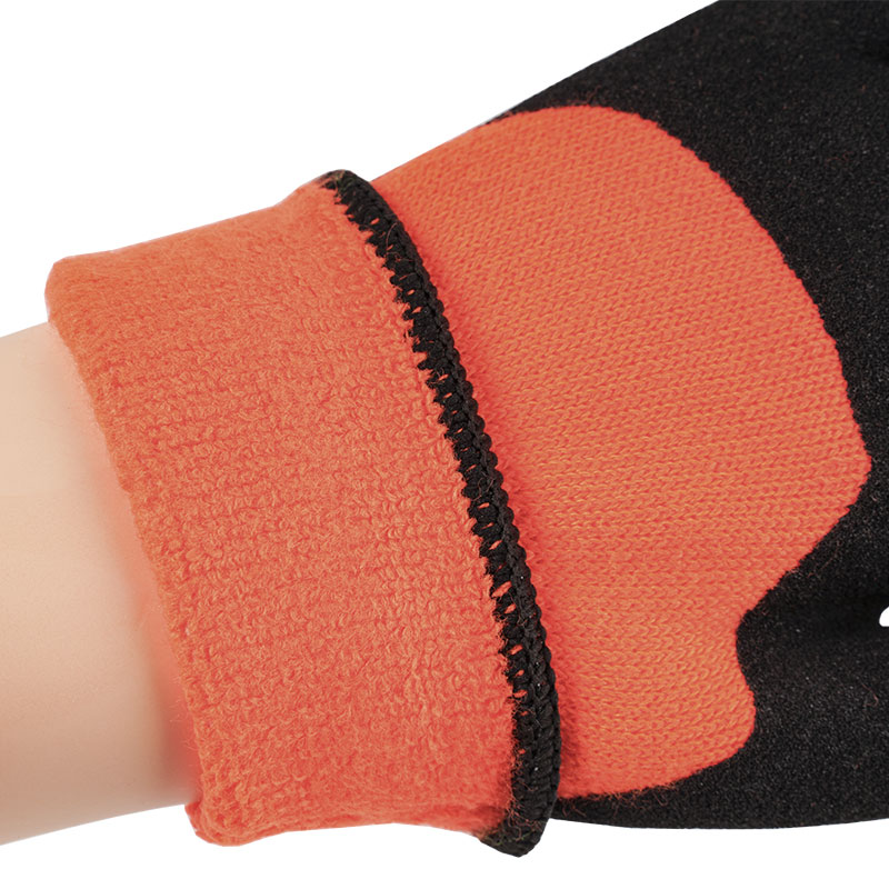 10 Guage Terry Nitrile 3/4 Dipped Matte Orange Red Gloves