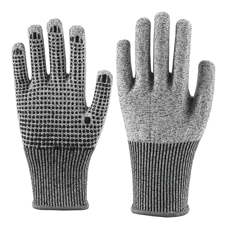 13 Guage HPPE Hemp Ash A5 Anti-Cutting Nitrile Dotted Gloves
